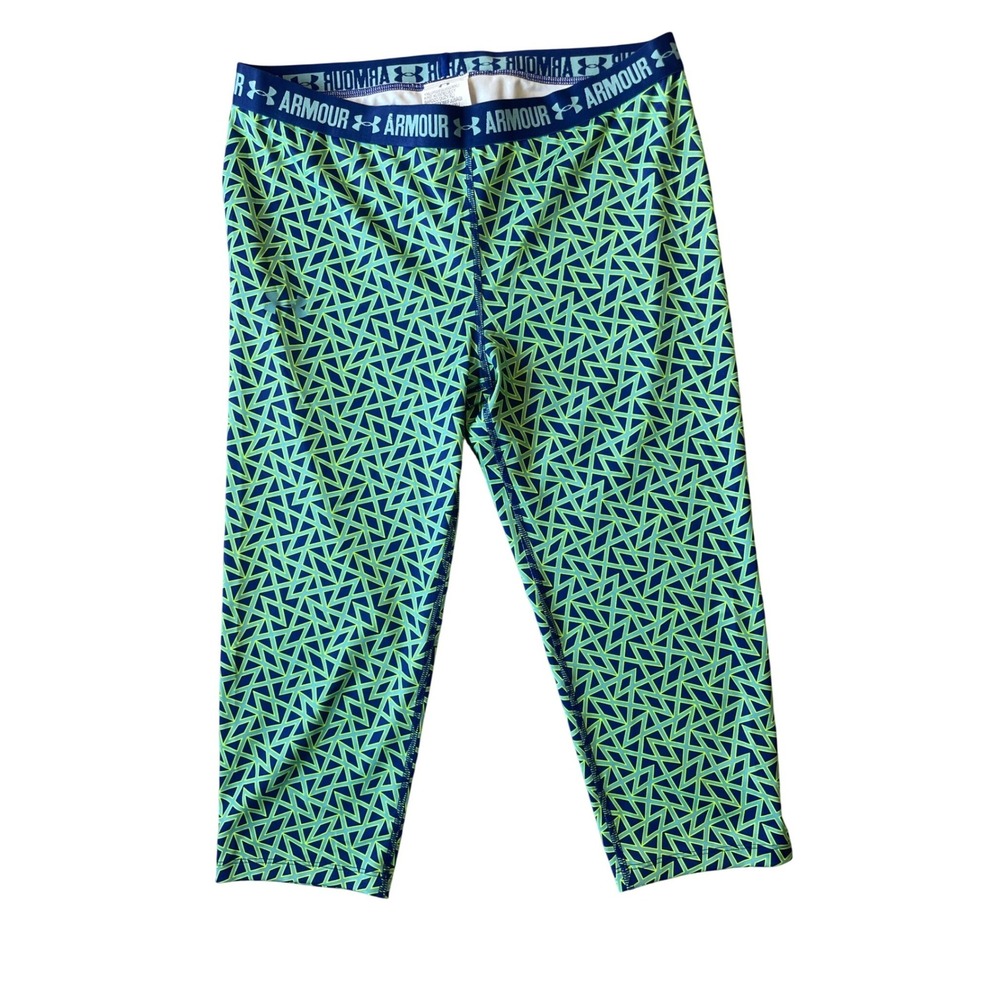 Under Armour Women's Capri Green Patterned‎ Leggings Size XL